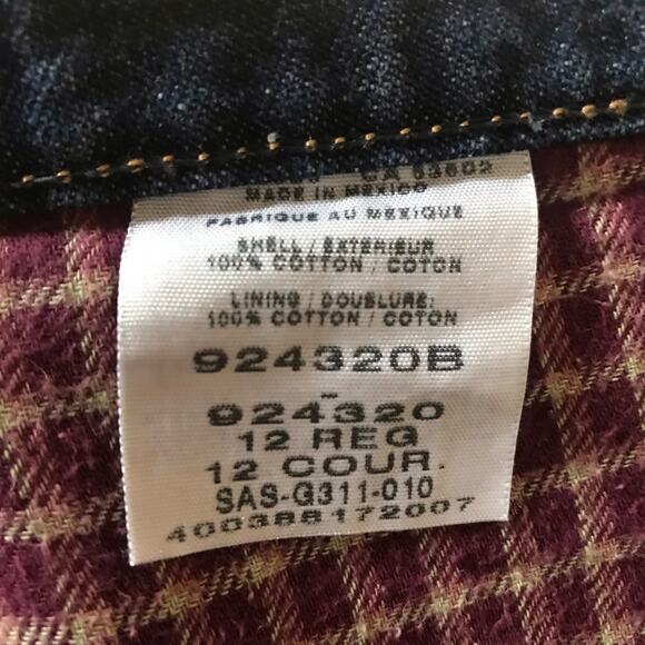 Cabela's Flannel Lined  Purple Plaid Jeans Women’s Size 12 R - Picture 6 of 7